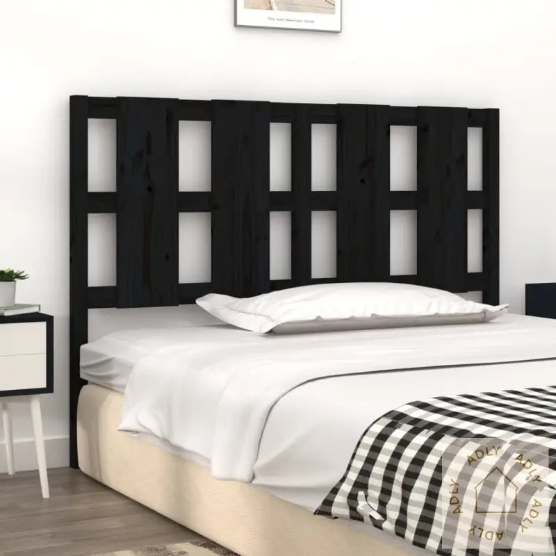 Sengegavl Svart 125,5X4X100 Cm Heltre Furu