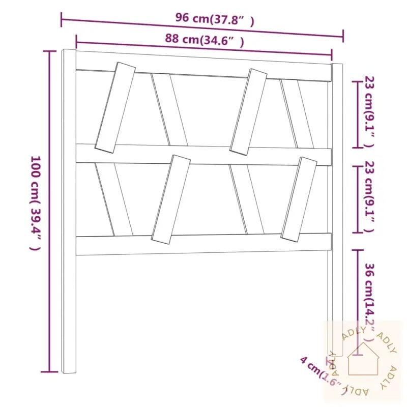 Sengegavl Hvit 96X4X100 Cm Heltre Furu
