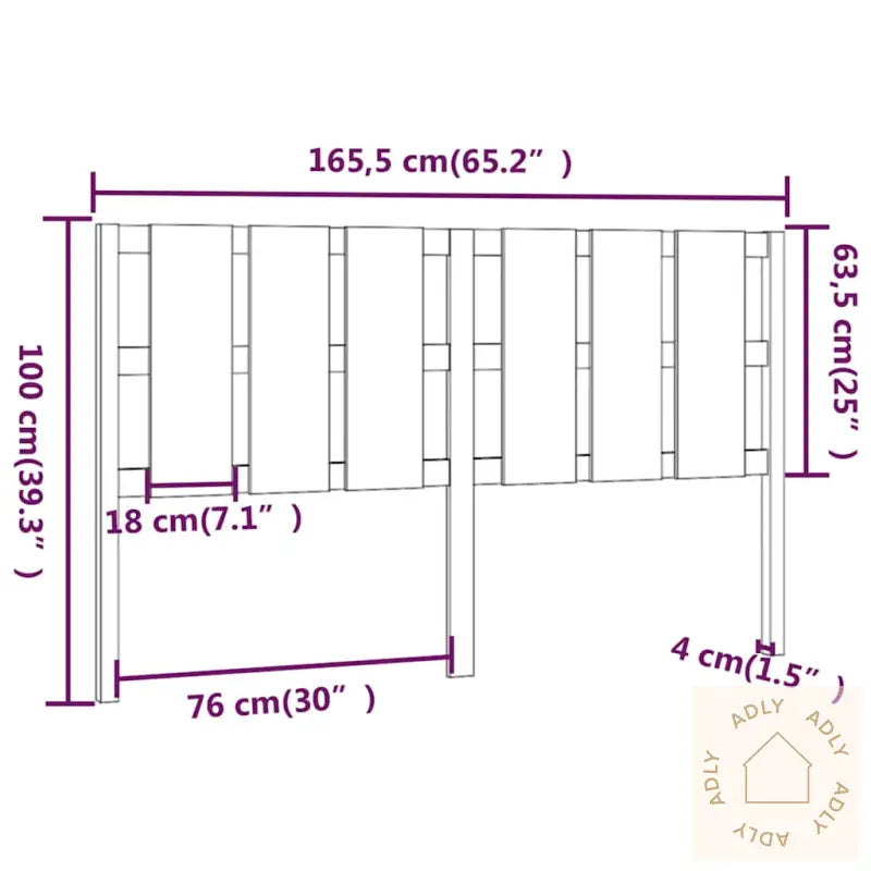 Sengegavl Honningbrun 165,5X4X100 Cm Heltre Furu