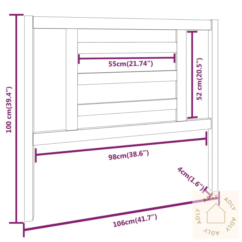 Sengegavl Svart 106X4X100 Cm Heltre Furu