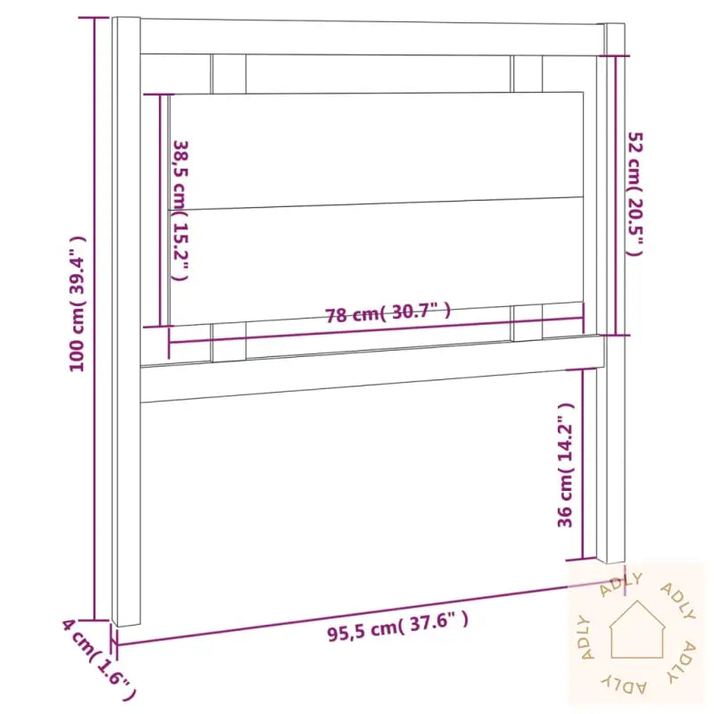 Sengegavl Honningbrun 95,5X4X100 Cm Heltre Furu