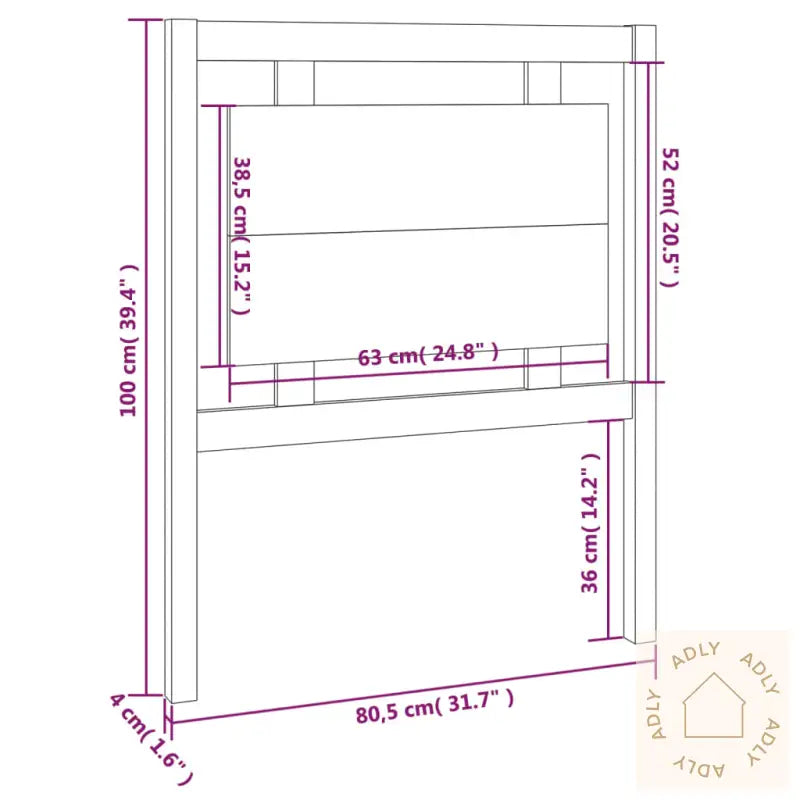 Sengegavl Hvit 80,5X4X100 Cm Heltre Furu