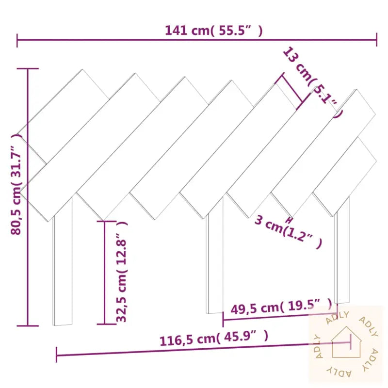 Sengegavl Svart 141X3X80,5 Cm Heltre Furu