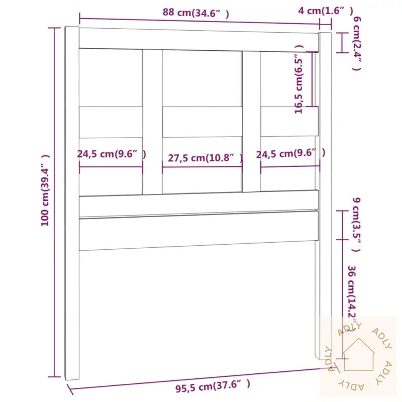 Sengegavl 95,5X4X100 Cm Heltre Furu