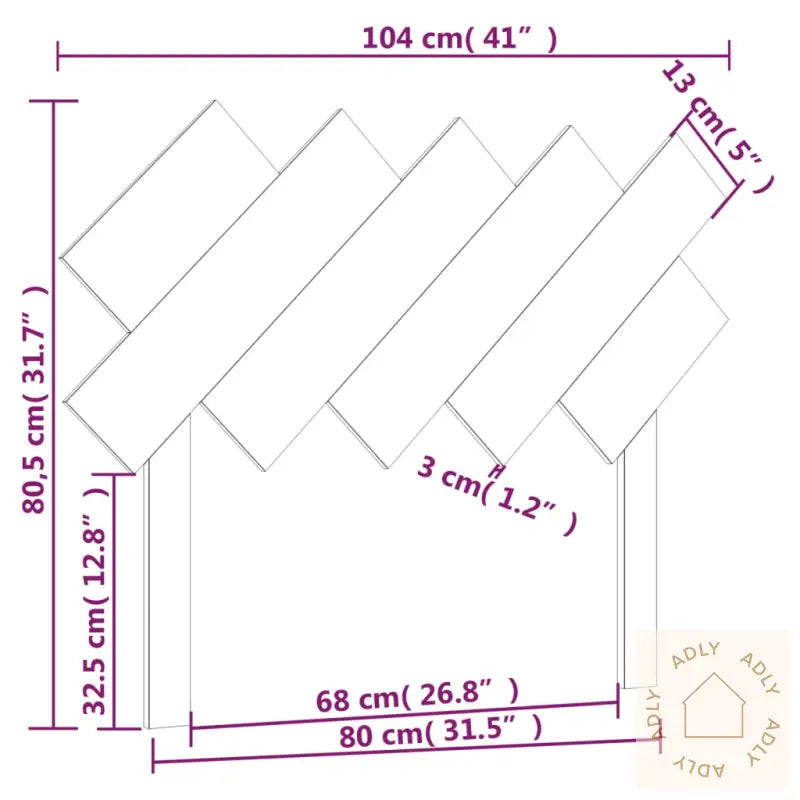 Sengegavl Svart 104 X 3 X 80,5 Cm Heltre Furu