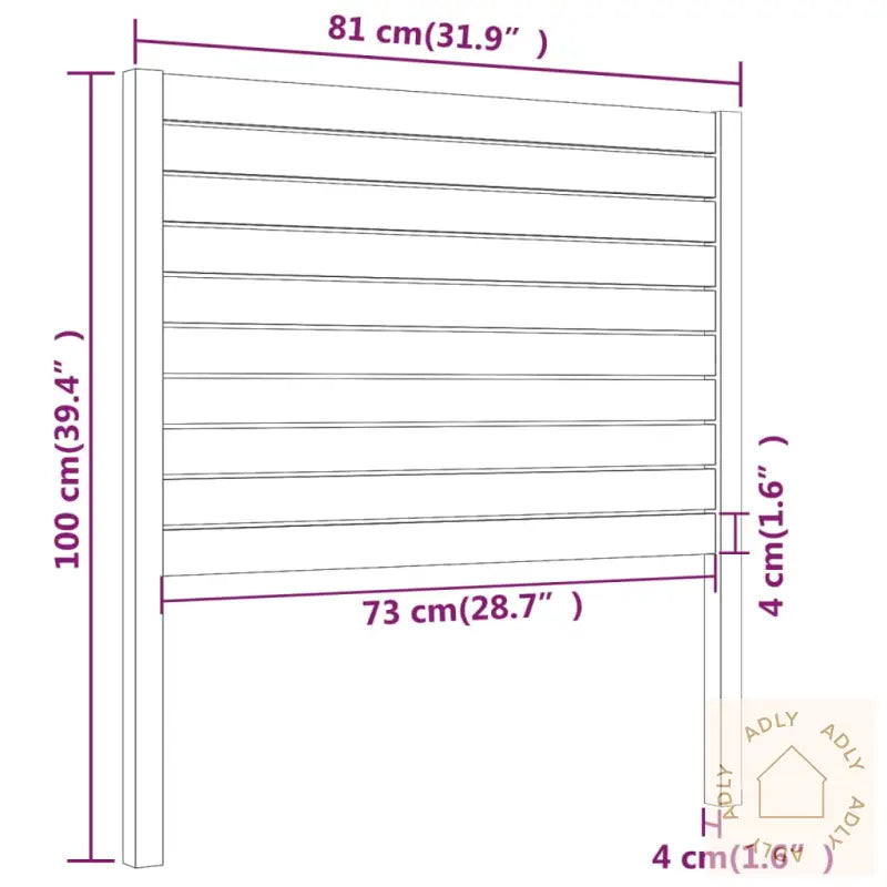 Sengegavl Hvit 81X4X100 Cm Heltre Furu