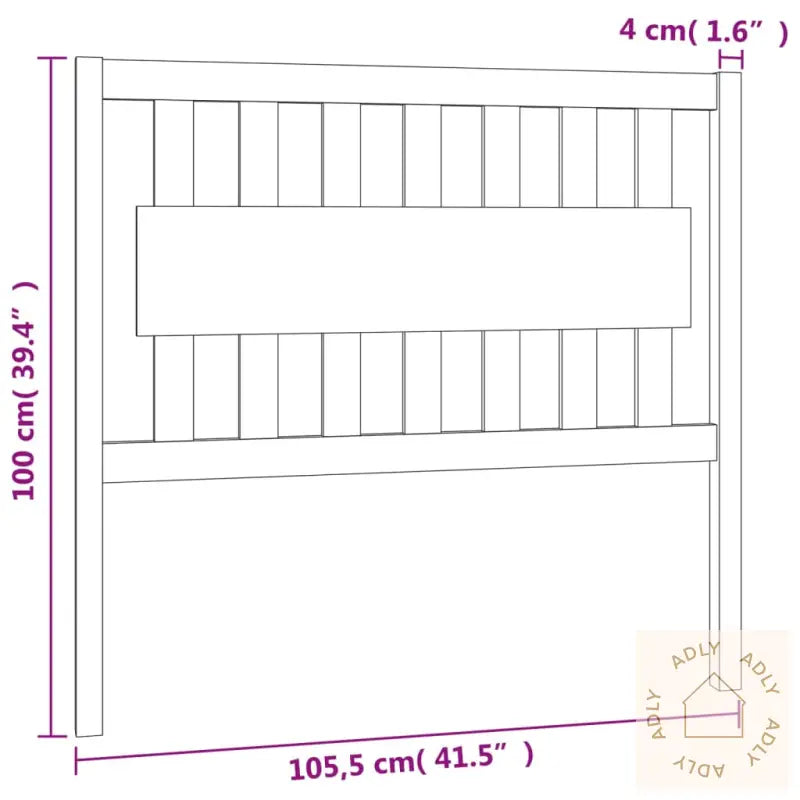 Sengegavl Hvit 105,5X4X100 Cm Heltre Furu