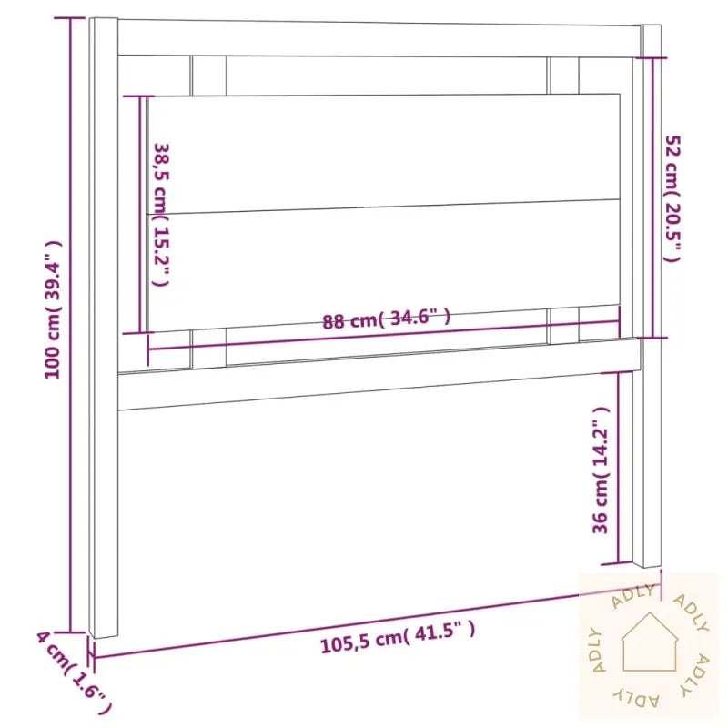 Sengegavl 105,5X4X100 Cm Heltre Furu