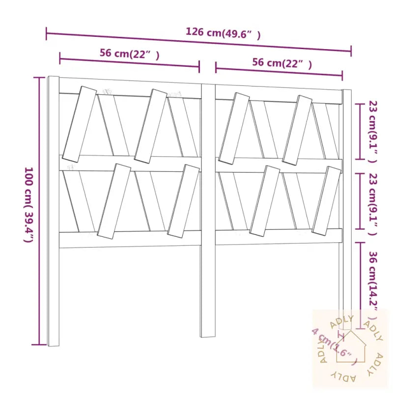 Sengegavl Honningbrun 126X4X100 Cm Heltre Furu