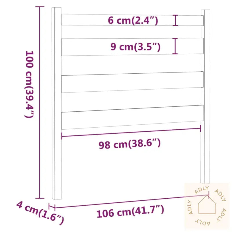 Sengegavl Hvit 106X4X100 Cm Heltre Furu