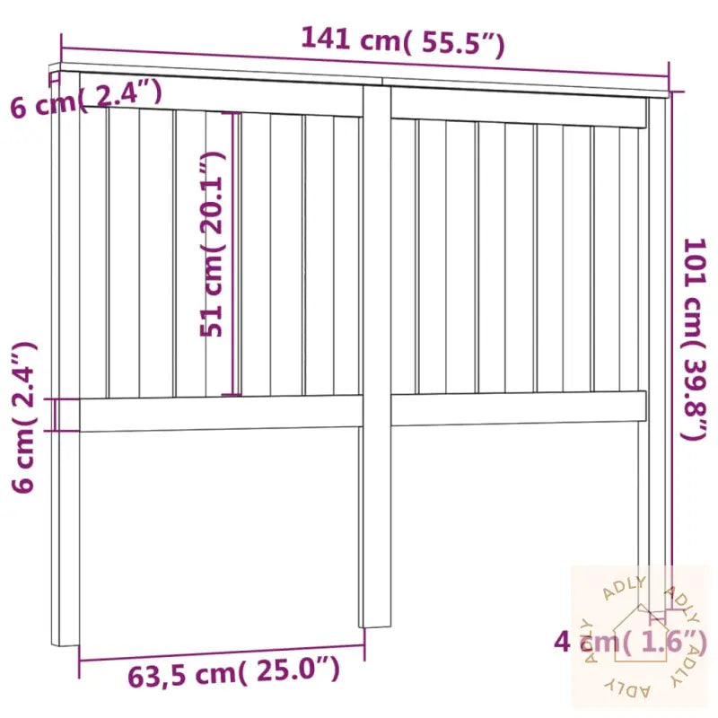 Sengegavl 141X6X101 Cm Heltre Furu