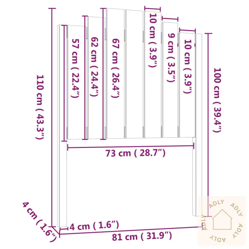 Sengegavl Hvit 81X4X110 Cm Heltre Furu
