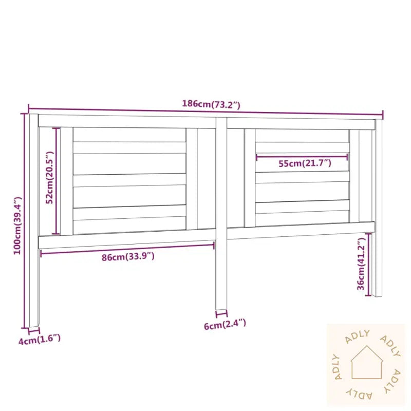 Sengegavl Honningbrun 186X4X100 Cm Heltre Furu