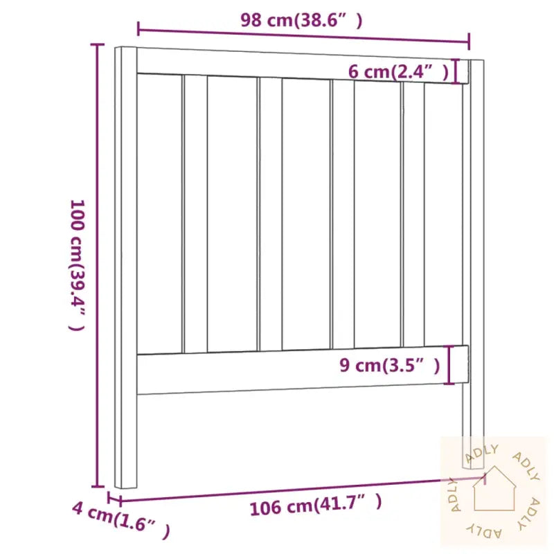 Sengegavl Honningbrun 106X4X100 Cm Heltre Furu
