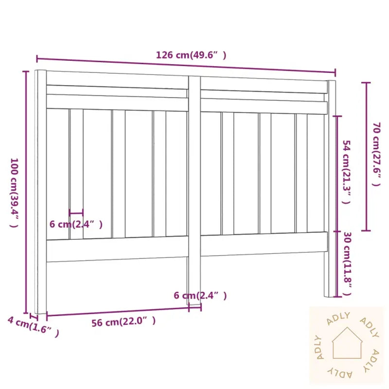 Sengegavl Honningbrun 126X4X100 Cm Heltre Furu