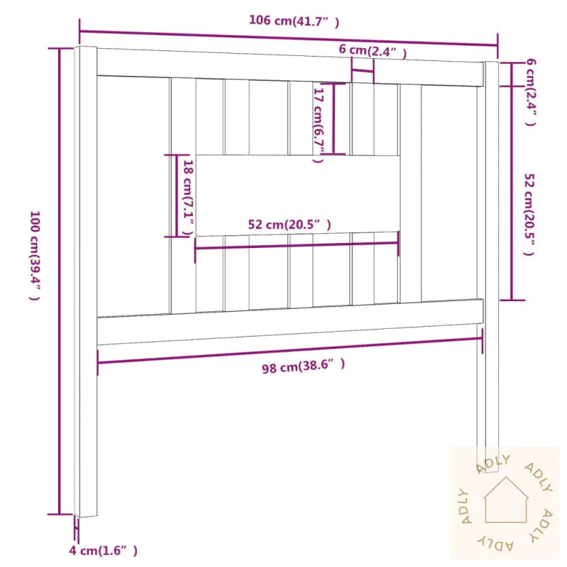 Sengegavl Honningbrun 106X4X100 Cm Heltre Furu