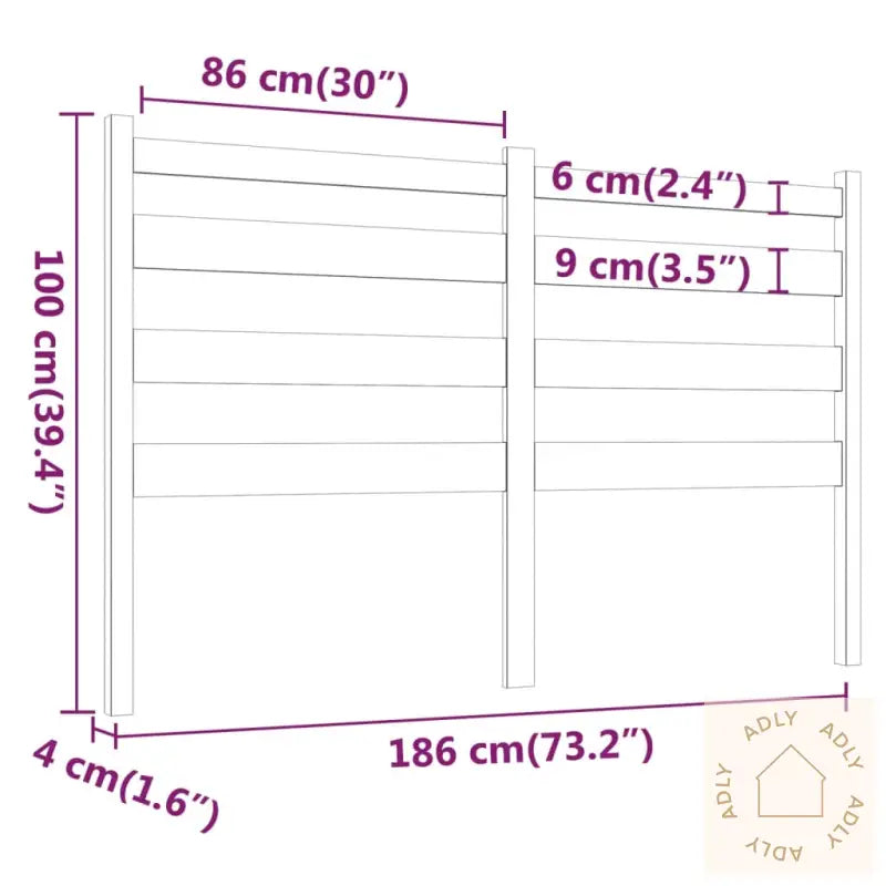 Sengegavl Honningbrun 186X4X100 Cm Heltre Furu