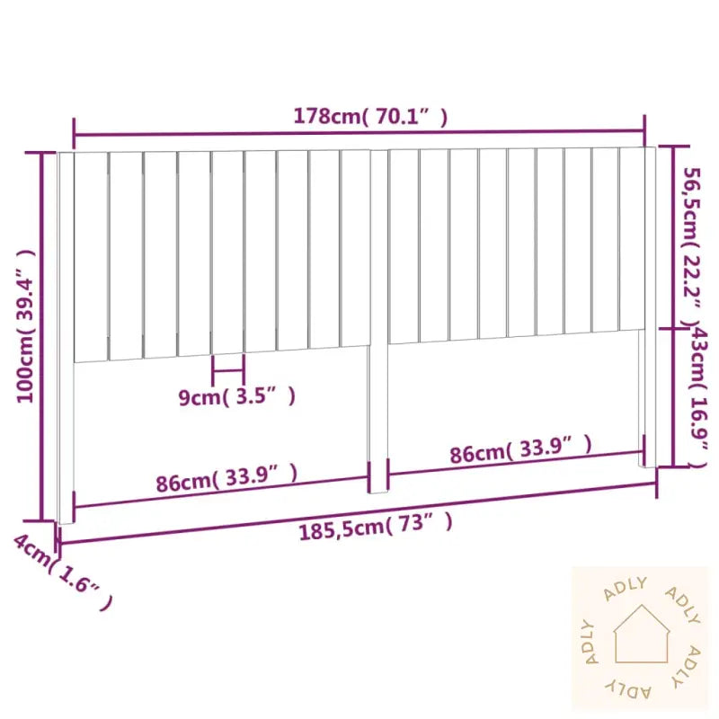 Sengegavl 185,5X4X100 Cm Heltre Furu