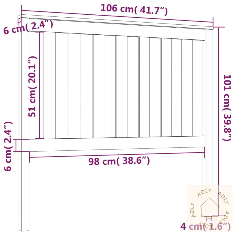 Sengegavl Hvit 106X6X101 Cm Heltre Furu