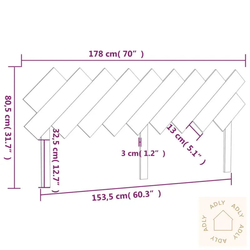 Sengegavl Hvit 178X3X80,5 Cm Heltre Furu