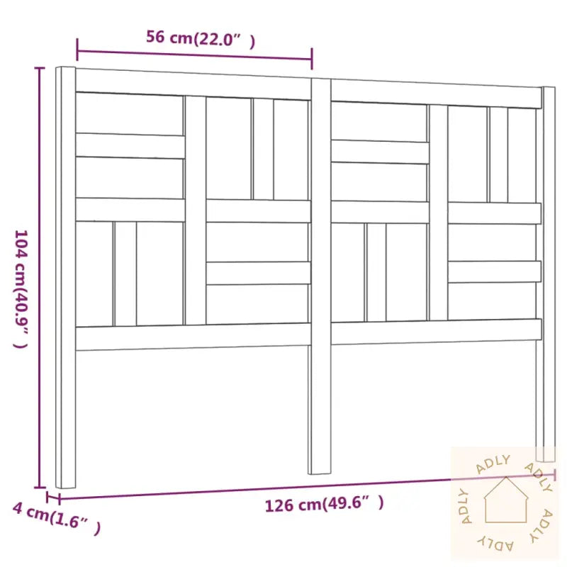 Sengegavl Svart 126X4X104 Cm Heltre Furu