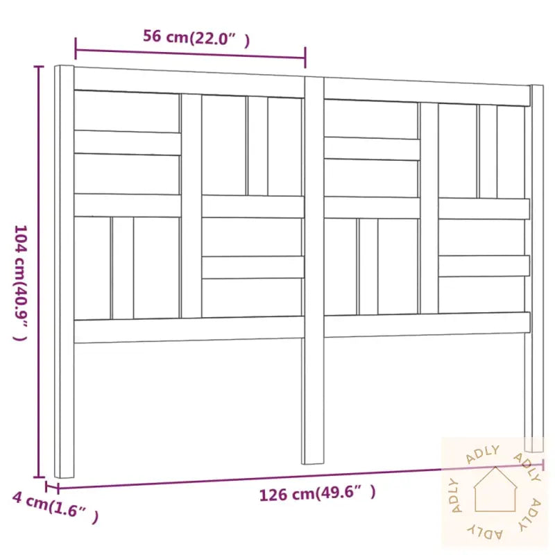 Sengegavl Hvit 126X4X104 Cm Heltre Furu
