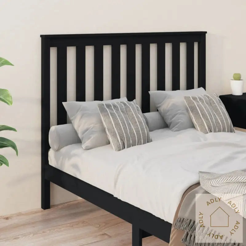 Sengegavl Svart 126X6X101 Cm Heltre Furu