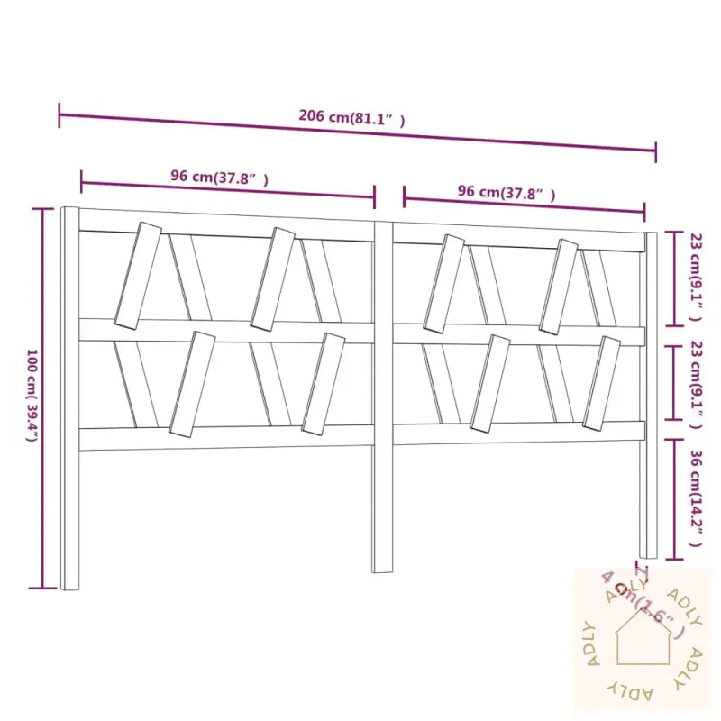 Sengegavl Honningbrun 206X4X100 Cm Heltre Furu