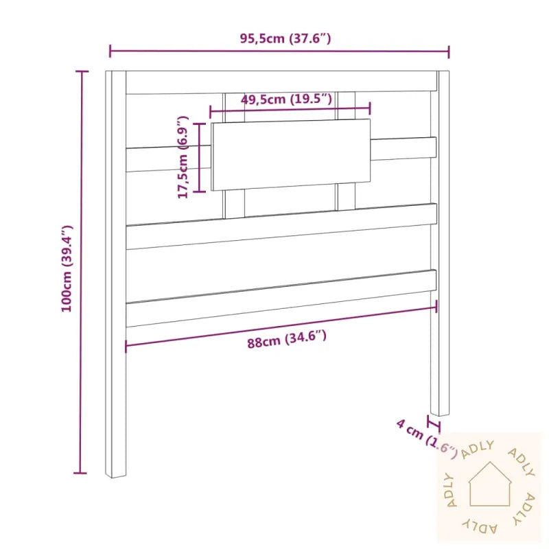 Sengegavl Honningbrun 95,5X4X100 Cm Heltre Furu