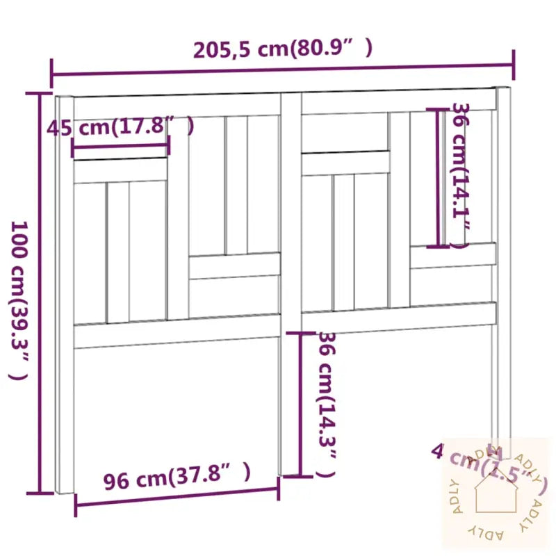 Sengegavl Hvit 205,5X4X100 Cm Heltre Furu