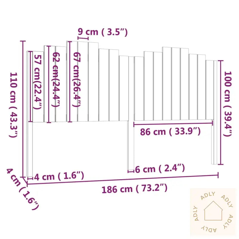 Sengegavl 186X4X110 Cm Heltre Furu