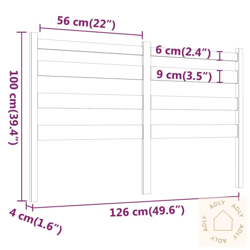 Sengegavl Svart 126X4X100 Cm Heltre Furu