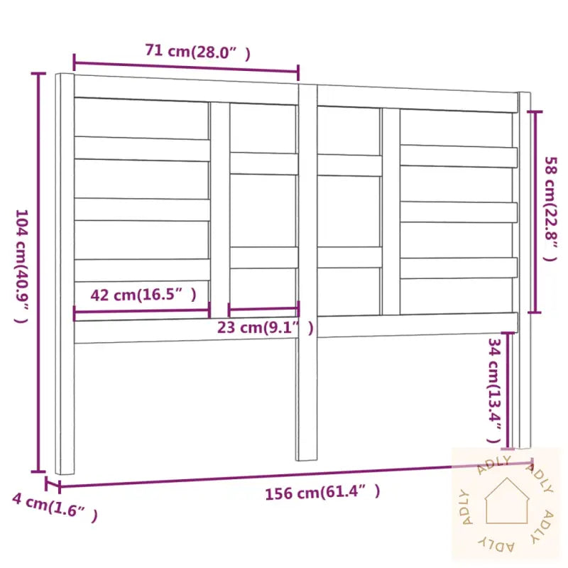Sengegavl Honningbrun 156X4X104 Cm Heltre Furu