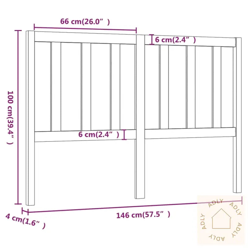 Sengegavl Honningbrun 146X4X100 Cm Heltre Furu
