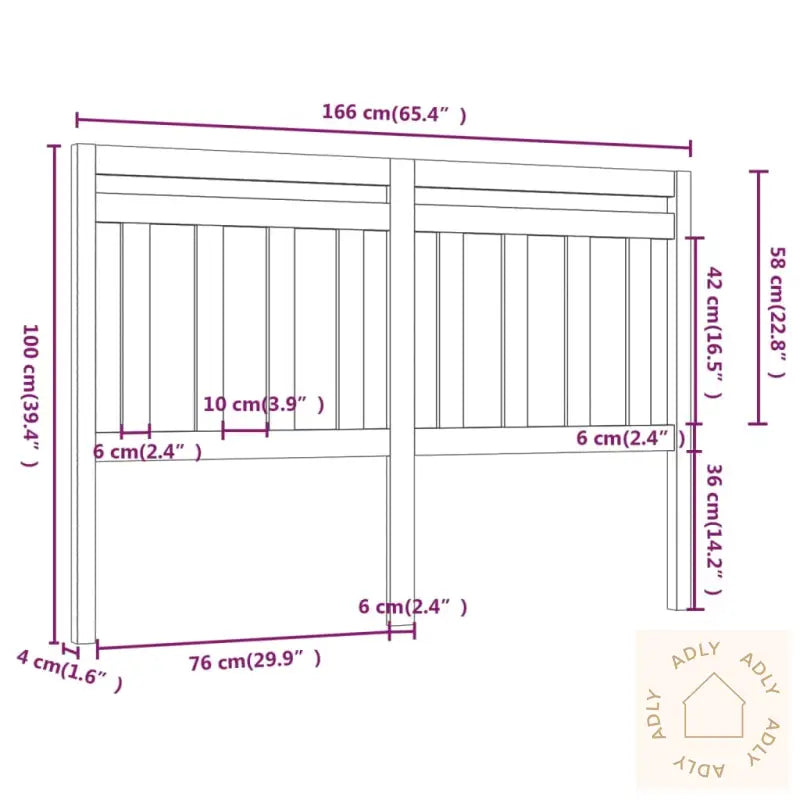 Sengegavl Svart 166X4X100 Cm Heltre Furu