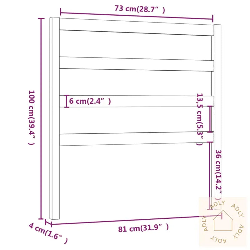 Sengegavl Honningbrun 81X4X100 Cm Heltre Furu