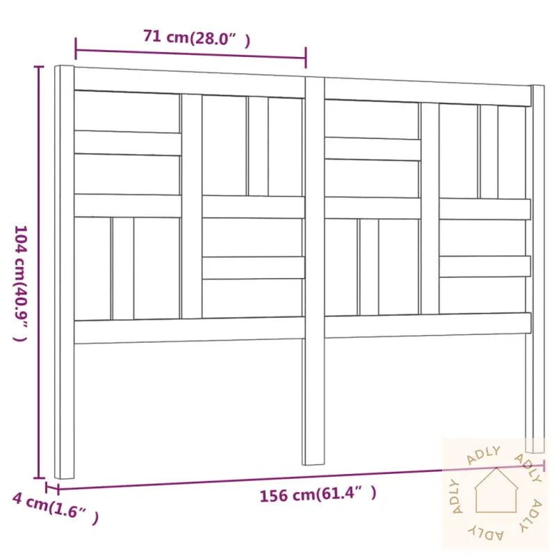 Sengegavl Hvit 156X4X104 Cm Heltre Furu