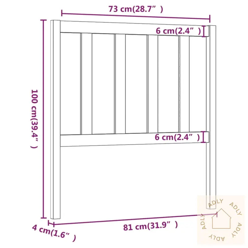 Sengegavl Hvit 81X4X100 Cm Heltre Furu