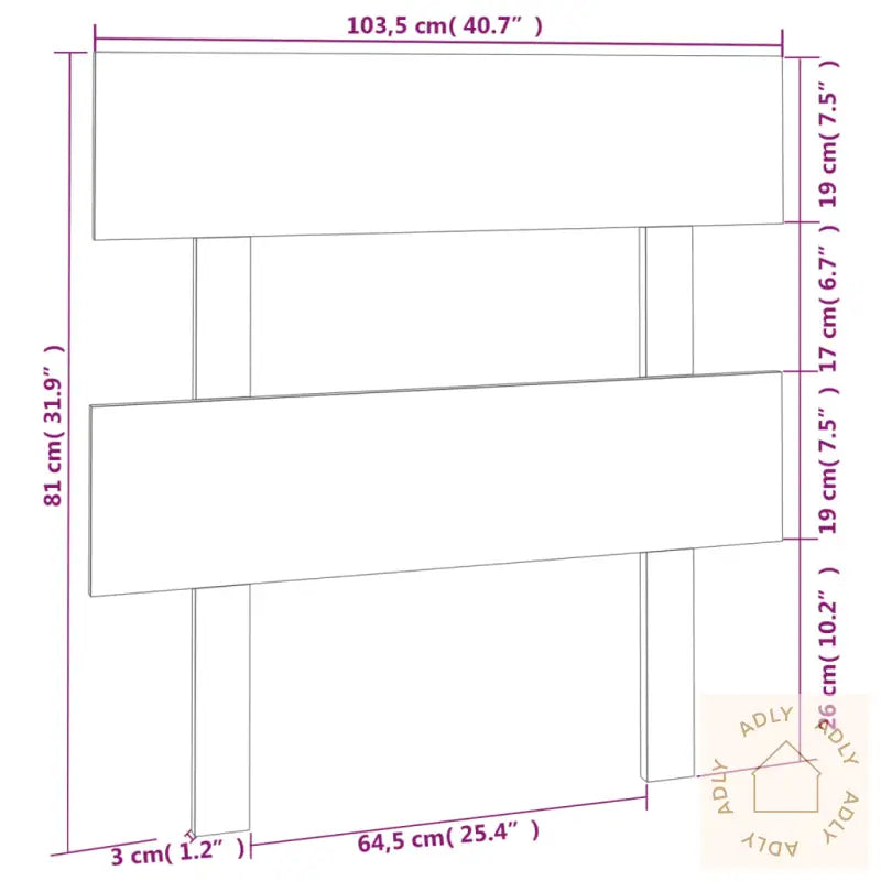 Sengegavl Honningbrun 103,5X3X81 Cm Heltre Furu