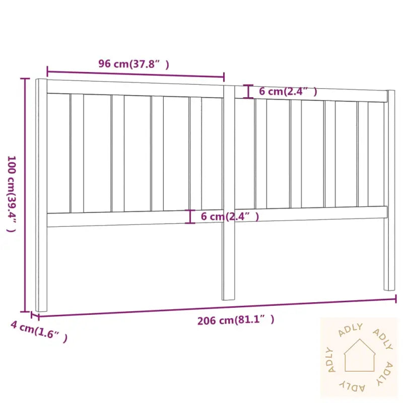Sengegavl Honningbrun 206X4X100 Cm Heltre Furu
