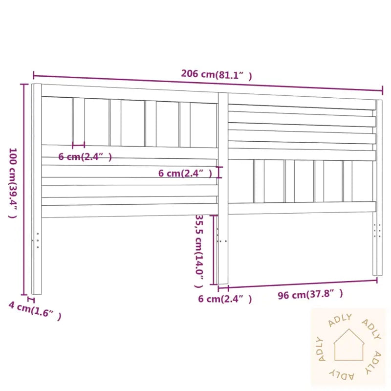 Sengegavl Honningbrun 206X4X100 Cm Heltre Furu