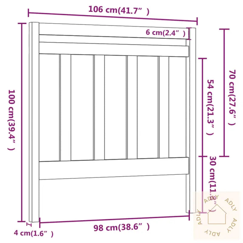 Sengegavl 106X4X100 Cm Heltre Furu