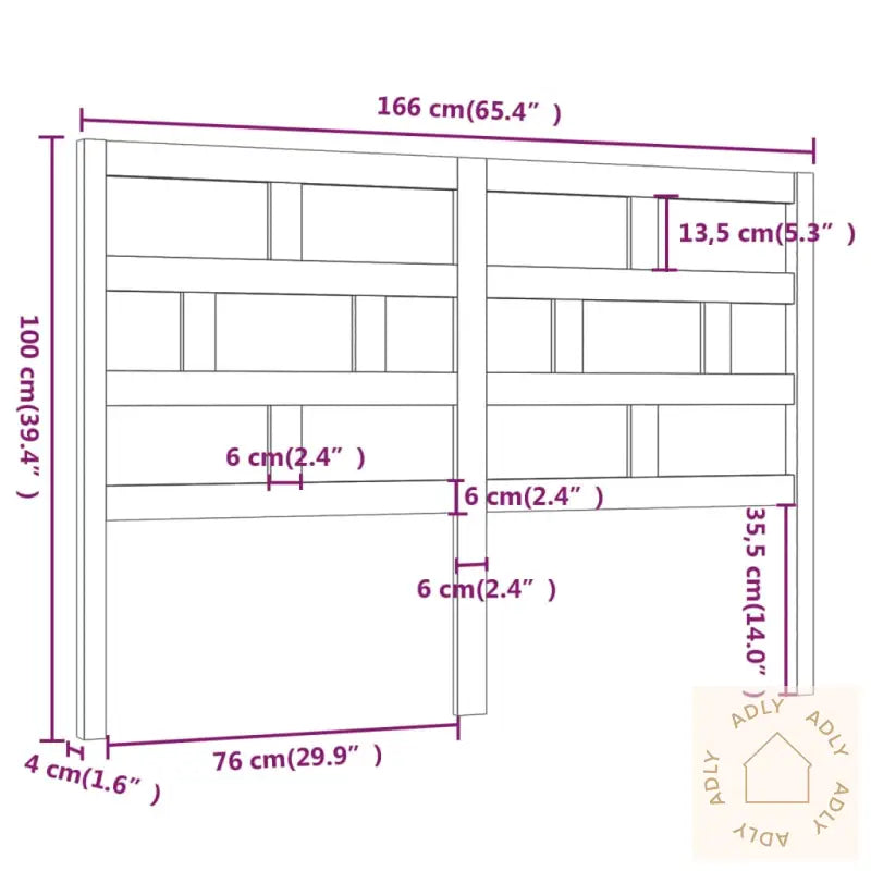 Sengegavl Svart 166X4X100 Cm Heltre Furu