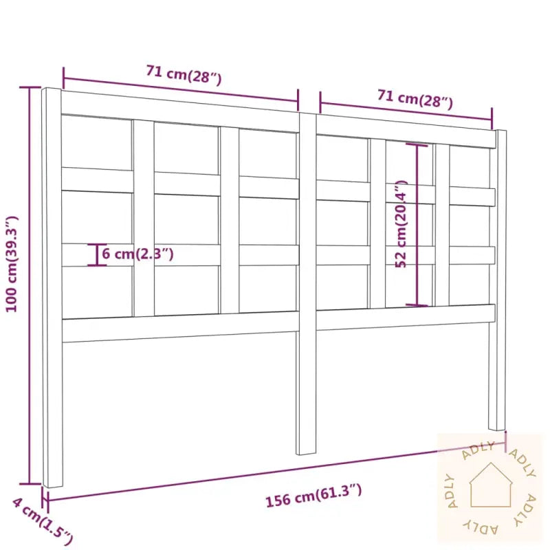 Sengegavl Hvit 156X4X100 Cm Heltre Furu