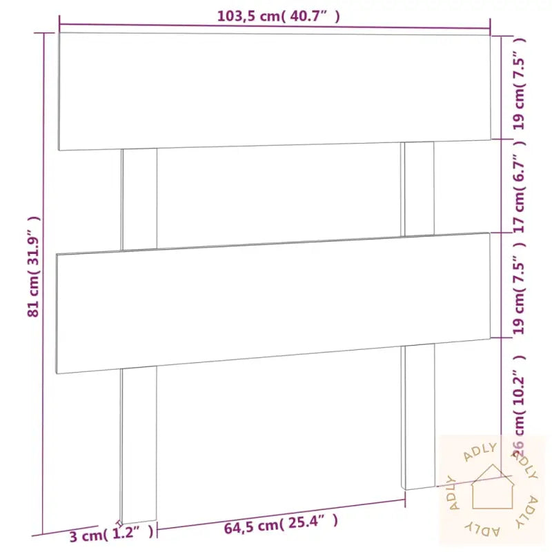 Sengegavl Hvit 103,5X3X81 Cm Heltre Furu