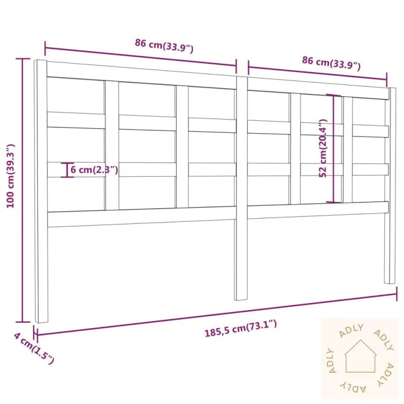 Sengegavl Honningbrun 185,5X4X100 Cm Heltre Furu