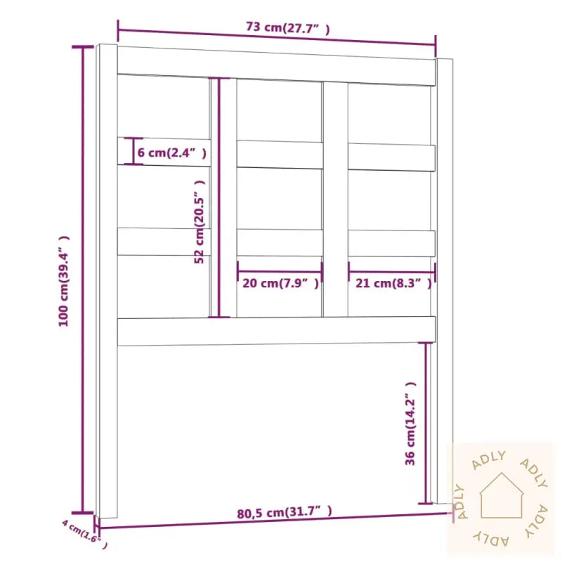 Sengegavl 80,5X4X100 Cm Heltre Furu