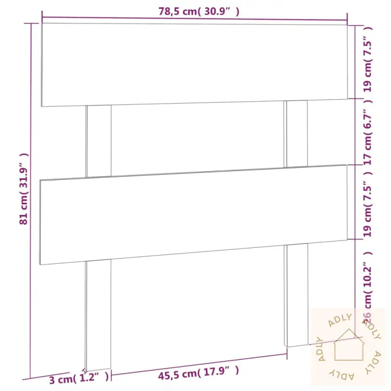 Sengegavl 78,5X3X81 Cm Heltre Furu