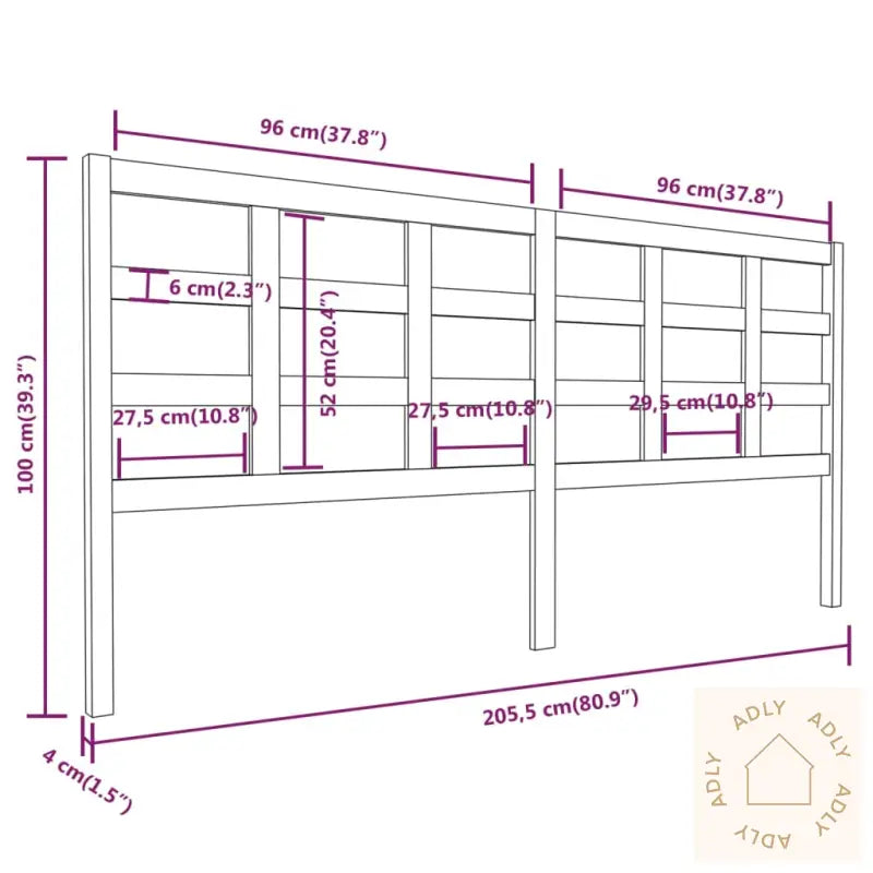Sengegavl 205,5X4X100 Cm Heltre Furu