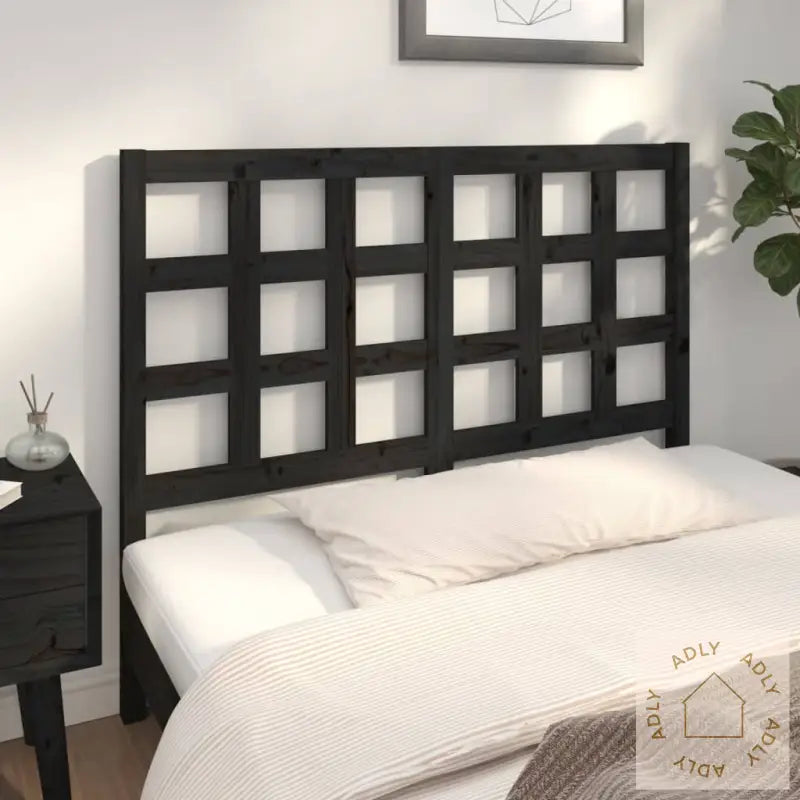 Sengegavl Svart 125,5X4X100 Cm Heltre Furu